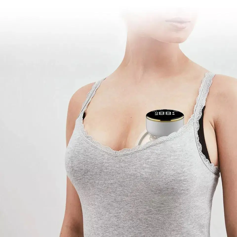 LED Touch Button Baby Care Intelligent Handsfree Silicone Electric Wearable Breast Pump With 4 Modes 12 Different Gears