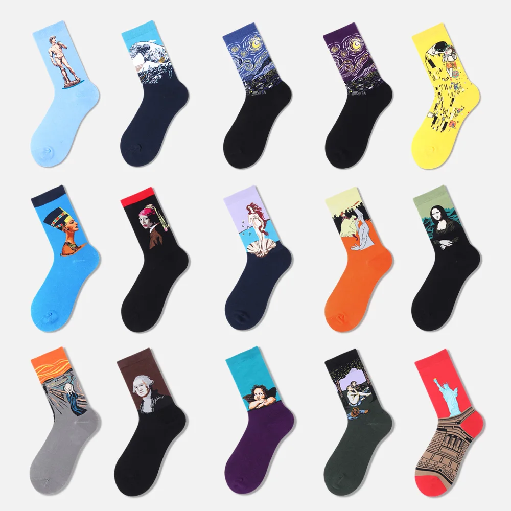 Stock women teen girl solid color colorful combed cotton soft crew dress socks