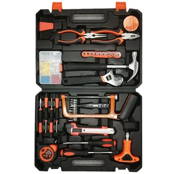 Manufacturer Wholesale Household Combination Tool Box Set Power Source Hand 1-Year Warranty-for Home Repair and Gift Purpose