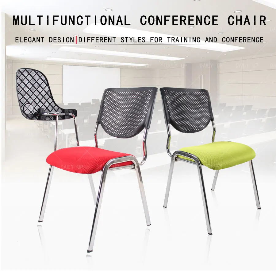 Fabric Padded School Chair Training Chair with Writing Tablet Stackable Conference Tablet Chair Wholesale