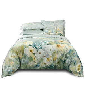 Wholesale Quilt Cover Luxury Organic Bamboo Custom Fabric Bedding Sets Duvet Cover Set 3D Printed Bed Sheets