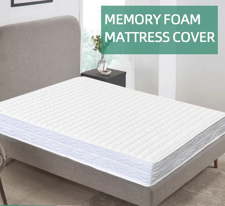 Custom High Quality Bed Protection White Polyester Zippered Memory Foam Mattress Cover Pad for Home Use manufacture