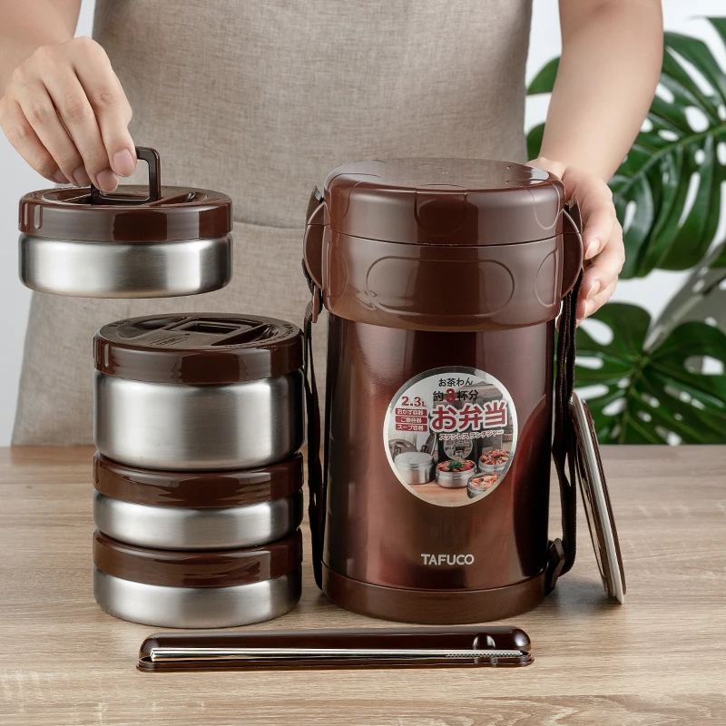 3 Layer 1.5l Stainless Steel Thermos Insulated Bento Tiffin Lunch Box