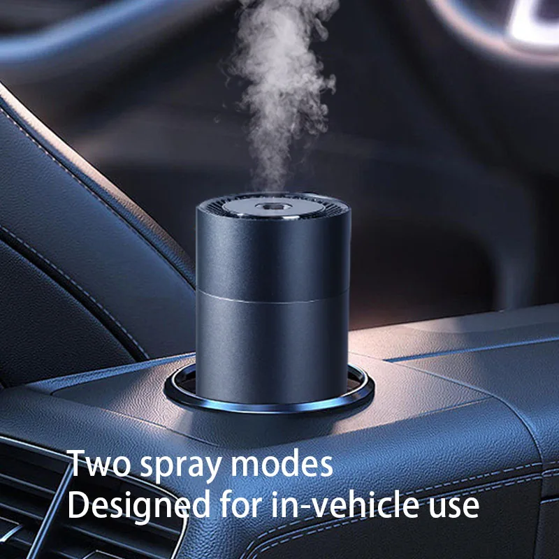 Mini USB Tabletop Metal Car Aromatherapy Essential Oil Diffuser 260ml Capacity Portable Colorful LED Night Light Batteries