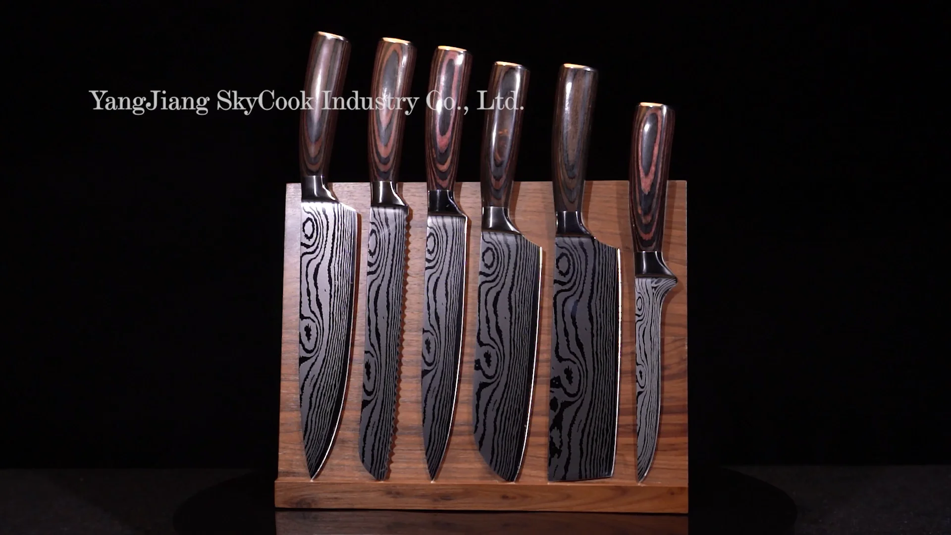 Brown Pakka Wood Kitchen Knives Stainless Steel Design Japanese Knifes