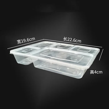 New Chinese Style 5-Compartment Food Tray, Large Disposable Takeaway Box, Premium PP Meal Container