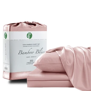 HONEYMOON Custom Bedsheet 100% Bamboo Pillowcase Bed Sheet Set for Hotel