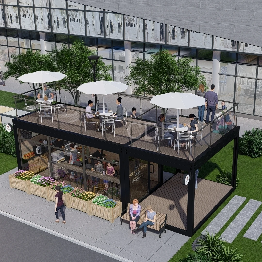 Prefab Custom Mobile Shipping bar Coffee Shops Modular Building Container Restaurant