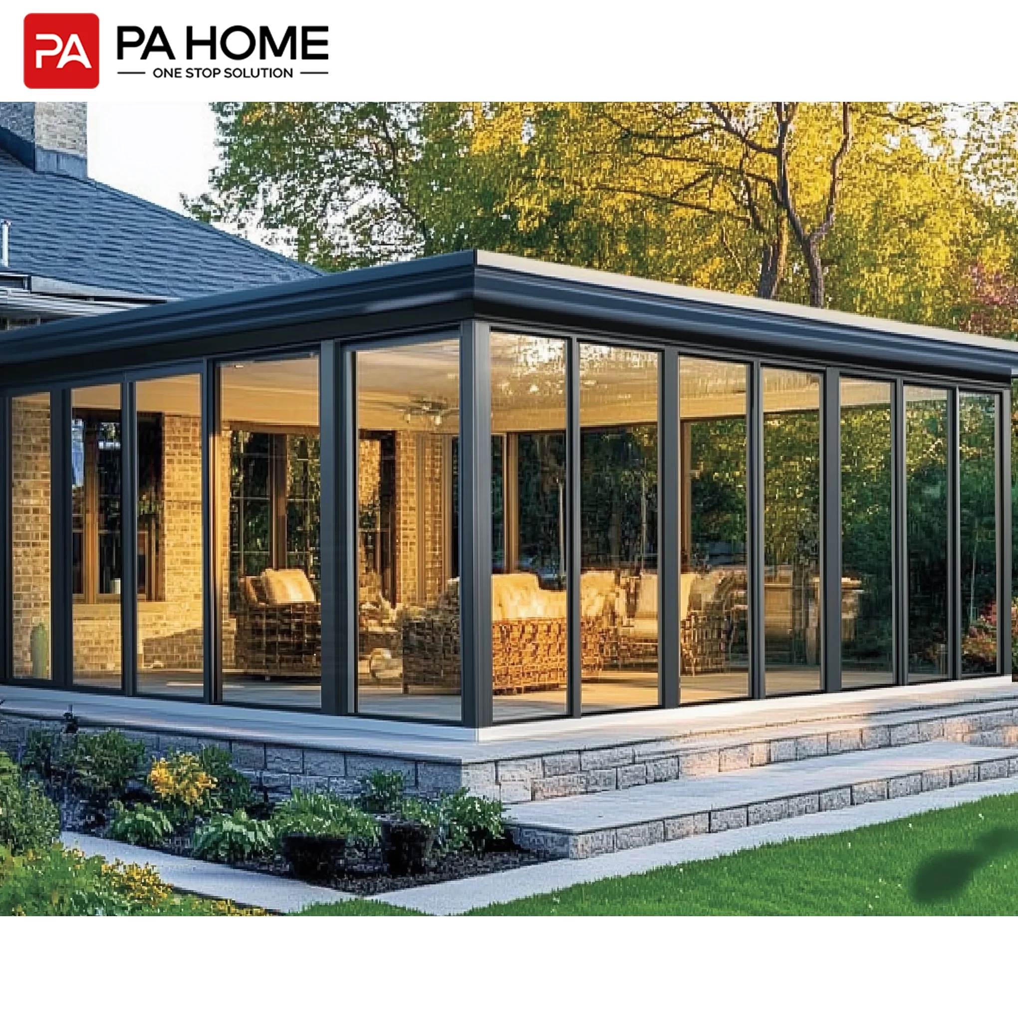 PinAi Modular Custom Window Commercial Solarium Outdoor Aluminum Glass Sunroom