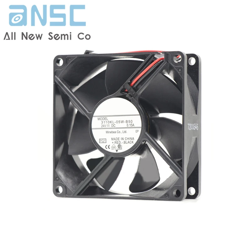 Original Axial flow fan 3110KL-05W-B50 8025 DC24V 0.15A 2.88W 4600rpm Industrial DC frequency converter cooling fan