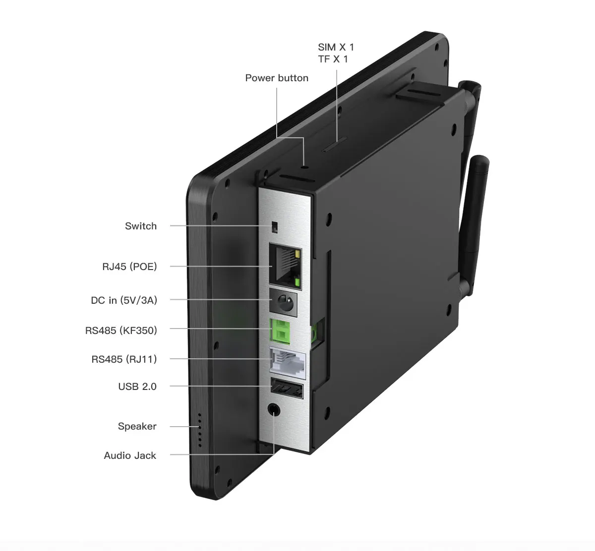 Room Control RJ45 RS485 POE Android Touch Panel 8 Inch