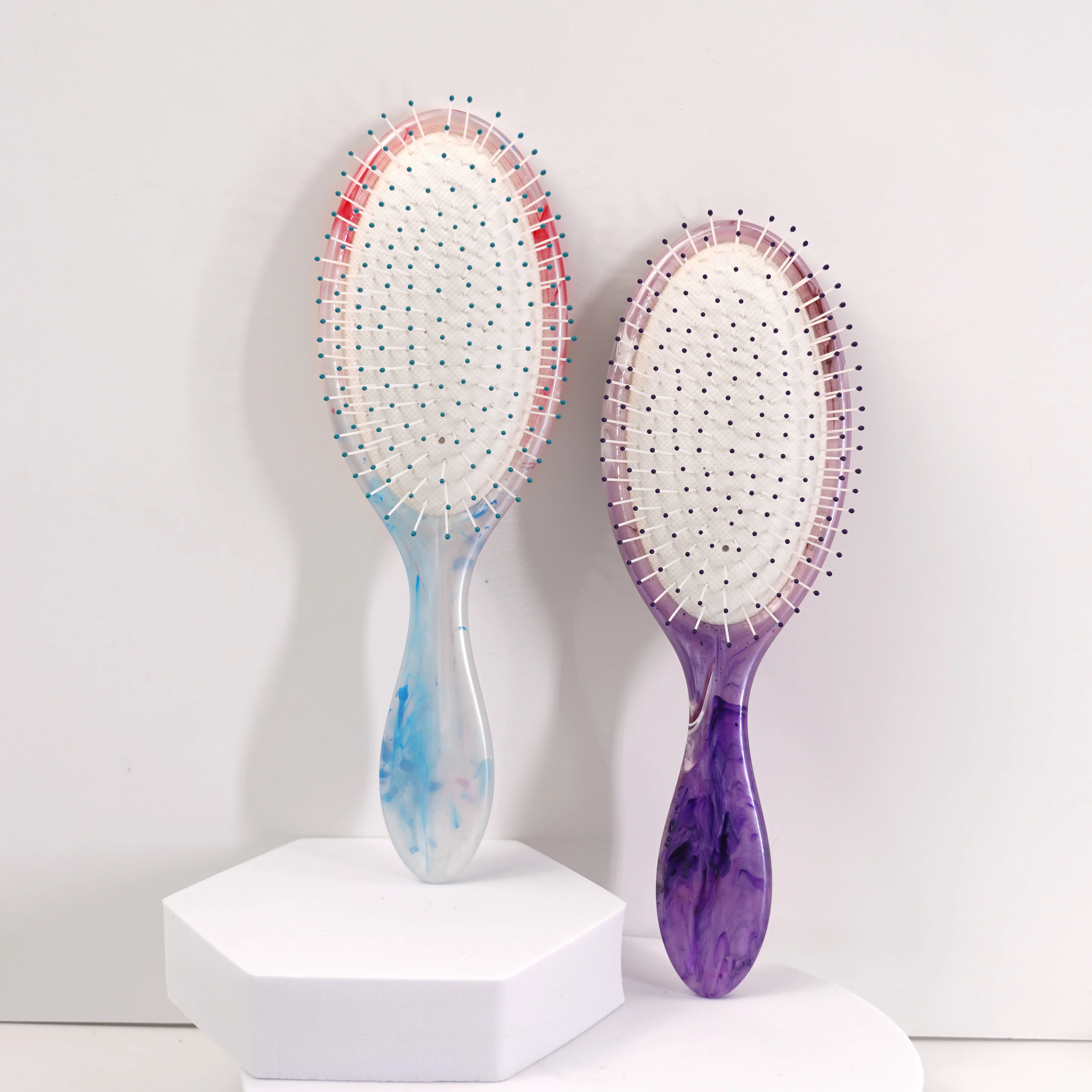 Расческа для массажа волос нейлоновая щетина расческа овальные расчески женщин новый процесс порошок из Серного облака