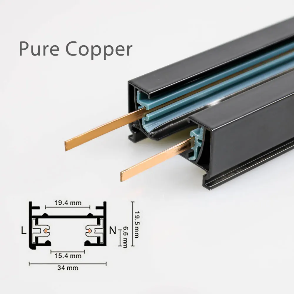 Горячая Распродажа, алюминиевый 2-проводной светодиодный Трековый светильник 1 м, 1,5 м, 2 м, рельсовый соединитель