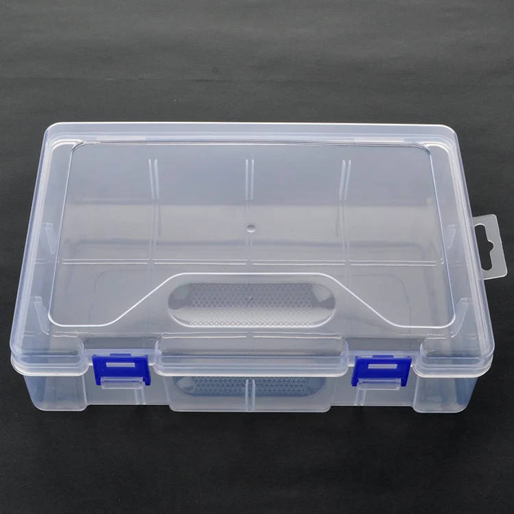 Rectangular Plastic Boxes Empty Storage Organizer Containers With Two ...