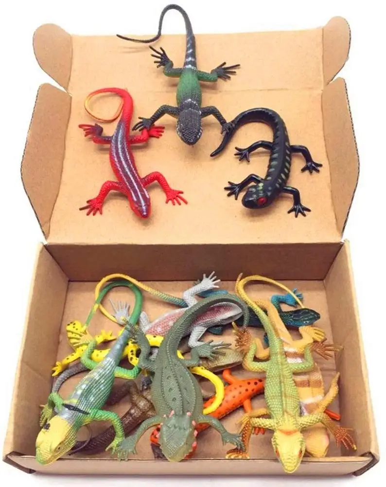 Lizard Toy Artificial Model Reptile Lizard Colorful Plastic Lizard Toys Action Figure Educational Toys for Kids Adults Gifts