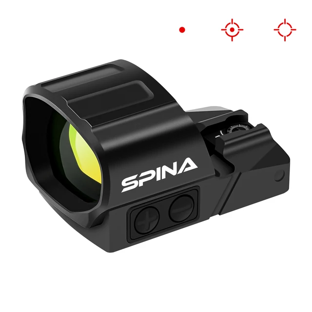 SPINA OPTICS Mistral 1x19x28 IPX7 1800G Waterproof Red Dot Sight 24mm Large View 3 Reticles FMC Reflex Sight