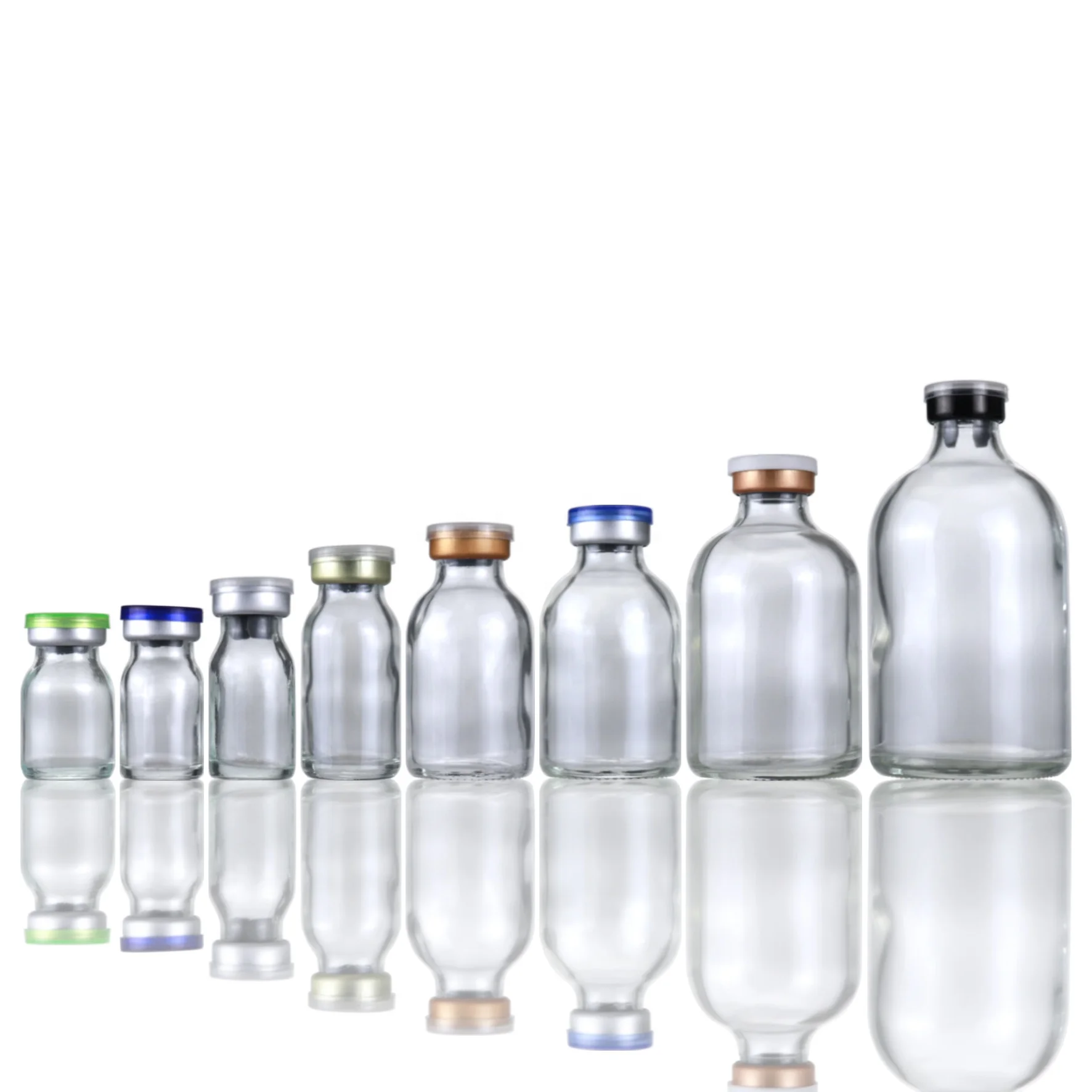 Empty Sterile Vials 5ml 7ml 8ml 10ml 15ml 20ml 30ml 50ml 100ml Thick Injection Glass Bottle Medicine Bottle with Pulling Caps