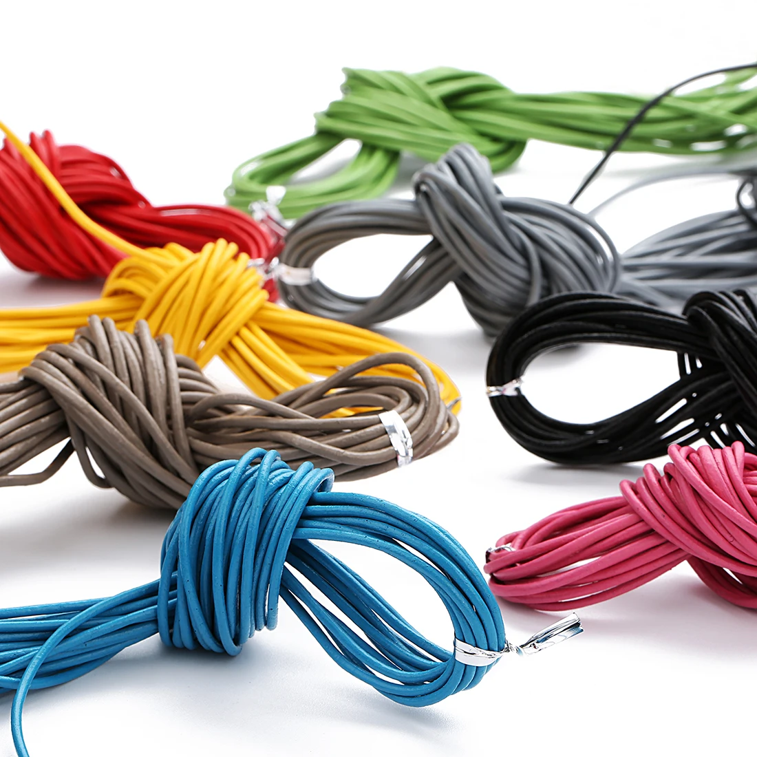 Wholesale 1mm 1.5mm 2mm Black Leather 