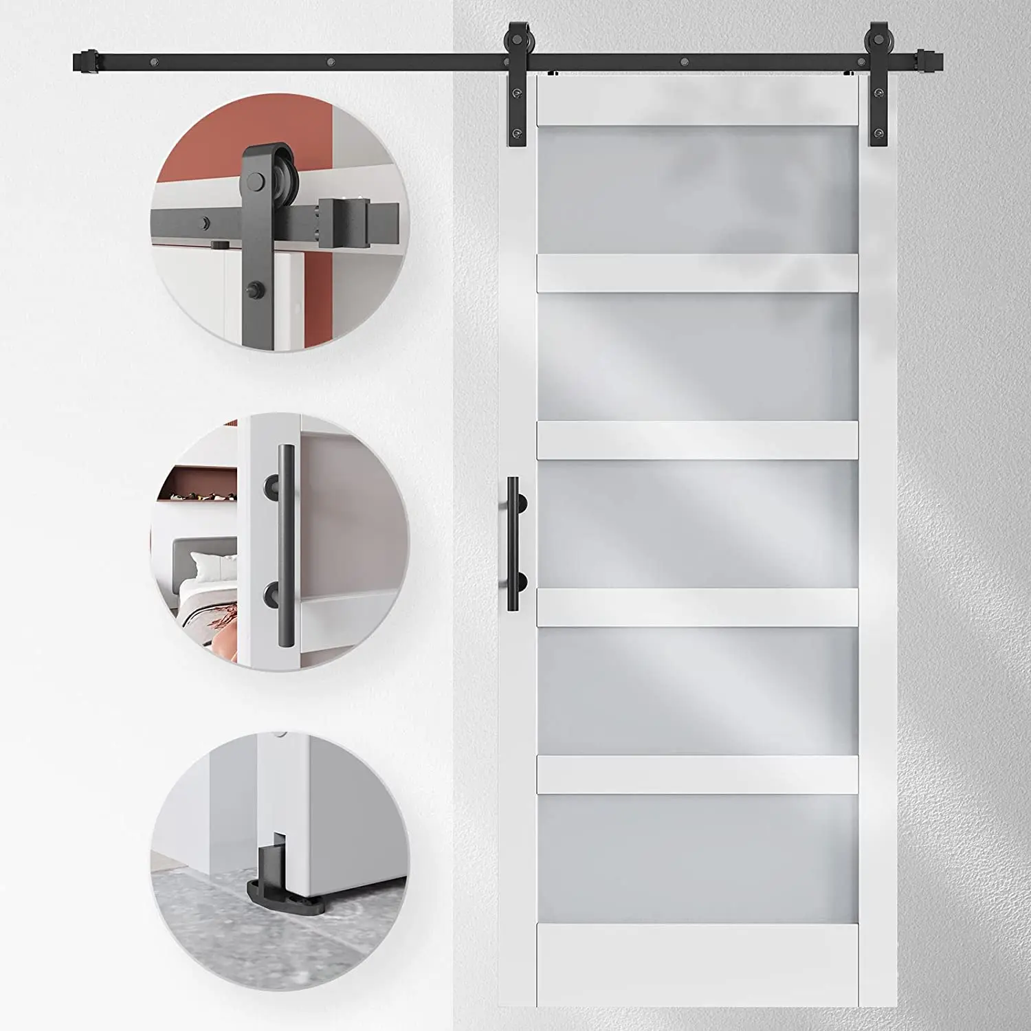 Soundproof Office Slab Grey Interior Sliding Barn Door Cheap Room Dividers