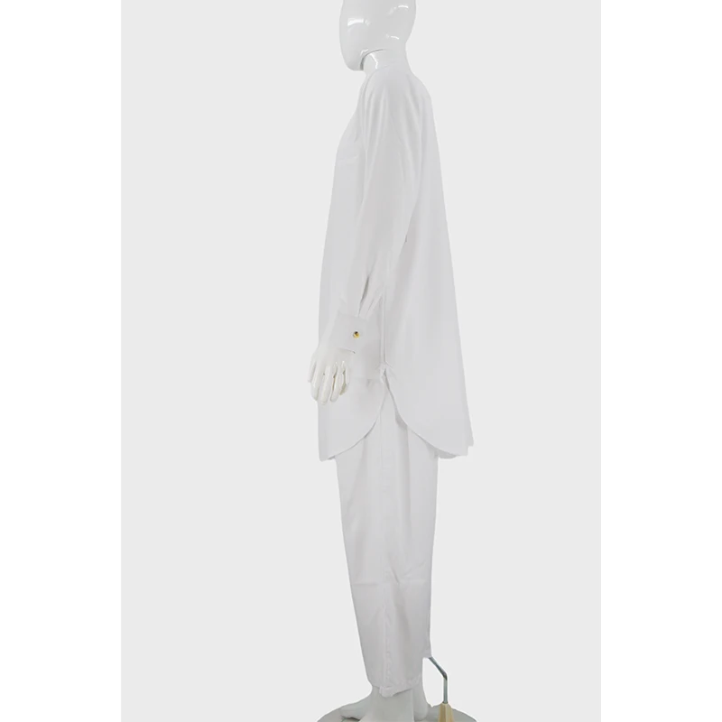 Modern White Thobe Shirt for Men Simple Long Arab Robe Breathable Muslim Clothing Islamic Wear