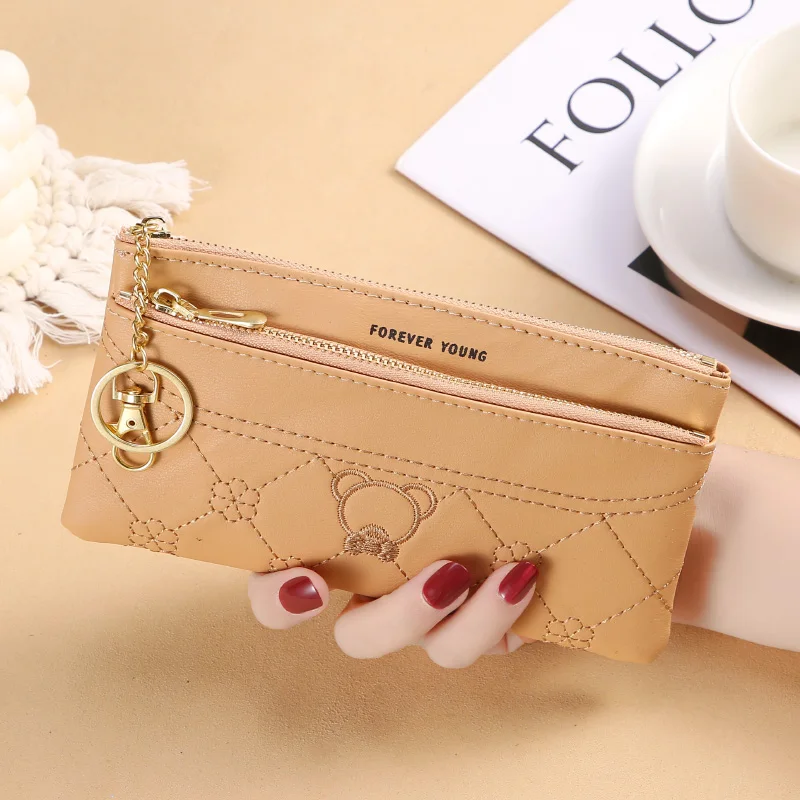 New Latest Design Hot Selling Simple Style Wallet For Women Wholesale  Minimalist Wrist Purse Pu Leather Female Zipper Clutch - Buy Wallet For