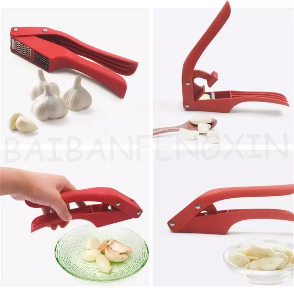 High Quality 2 in 1 Manual Stainless Steel Garlic Press Handheld Ginger Mincer Product Home and Kitchen Gadgets