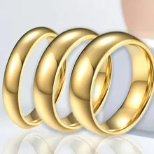 Factory Wholesale Tungsten Rings Customized 4mm 6mm 8mm Luxury Jewelry Hypoallergenic Engagement Wedding Rings 18k Gold