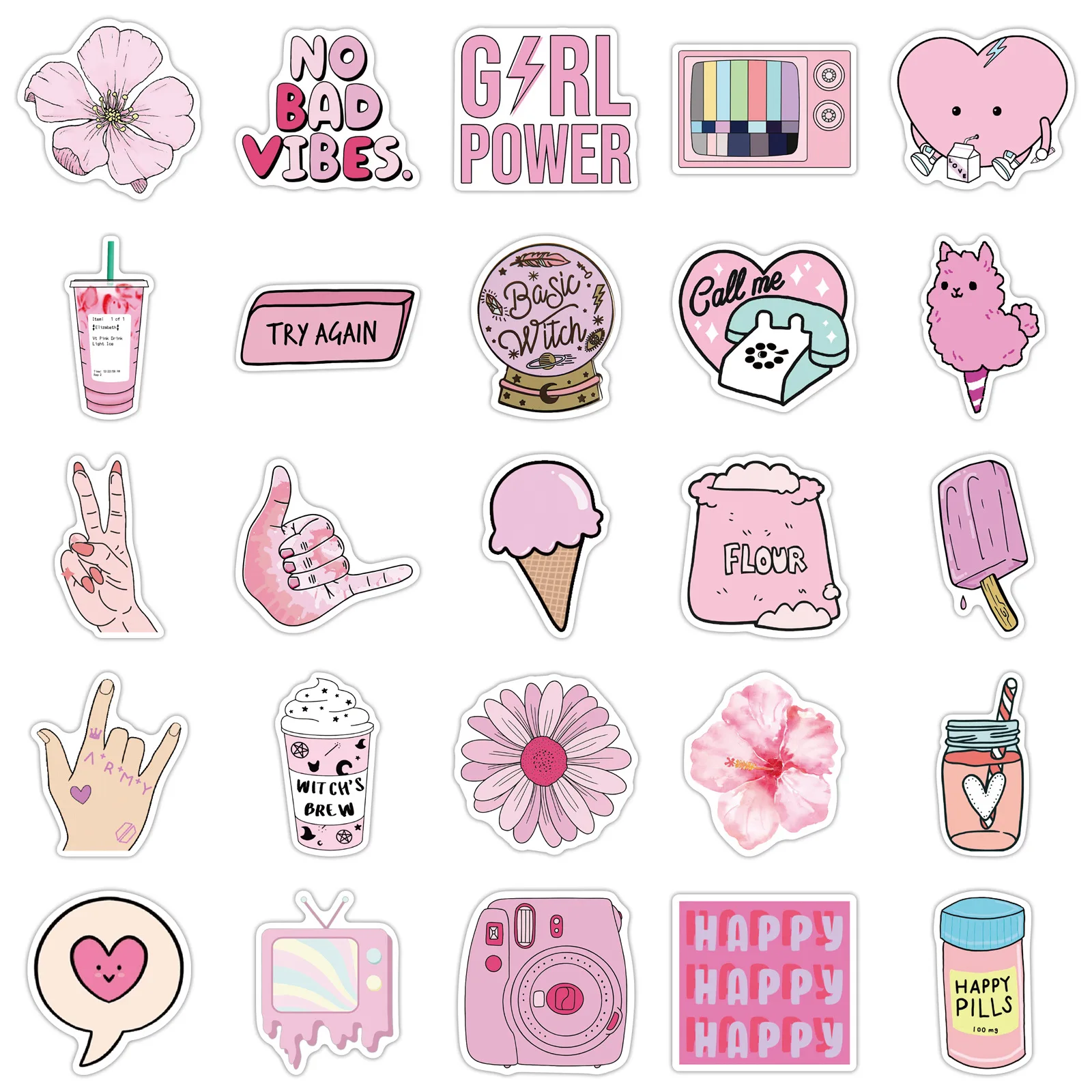 Girl Pink Sticker for iOS & Android