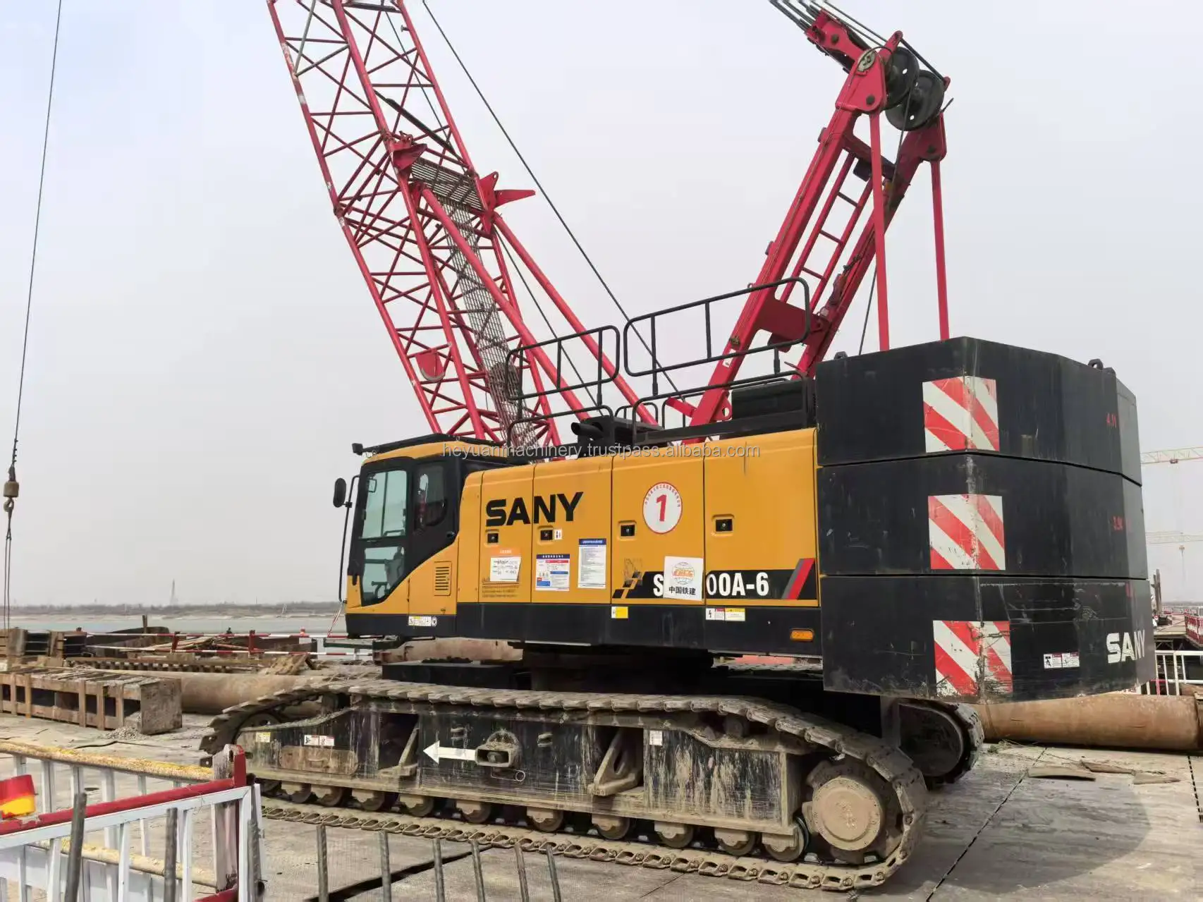 SANY 75TON USED CRAWLER CRANE SCC750A-6 Used lattice boom crane Good crane 75T SANY