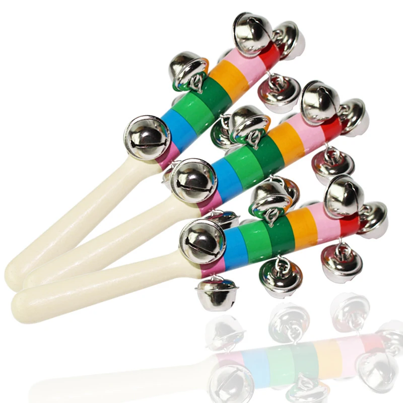 Jinglewooden Handle Bells Stick Shaker Rattle Musical Bell Buy Wooden