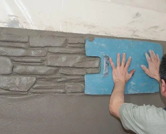 Rubber Polyurethane Used Brick Imprint Stamped Concrete Molds Wall Stamps for a Concrete Retaining Wall