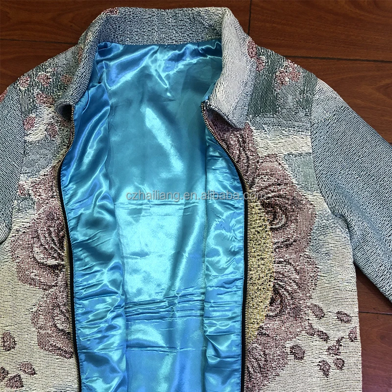 Streetwear Tapestry Jacket Custom Clothing Blanket Jacquard Satin Lined