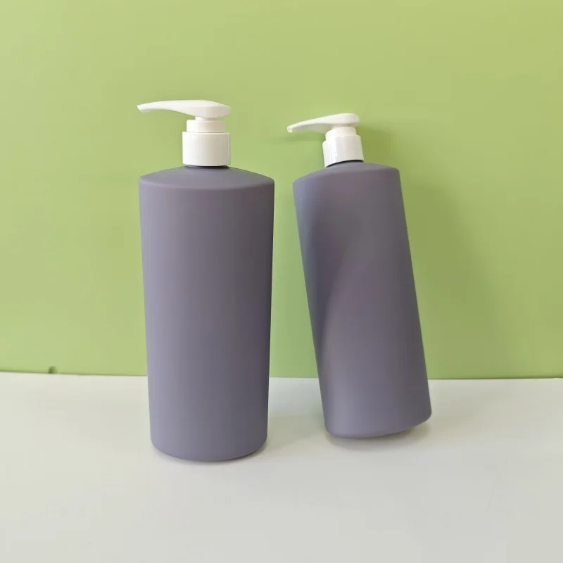 500ML 750ML HDPE Cosmetics Packaging Soft Touch Shampoo Bottle Shower Gel Bottle With Pump