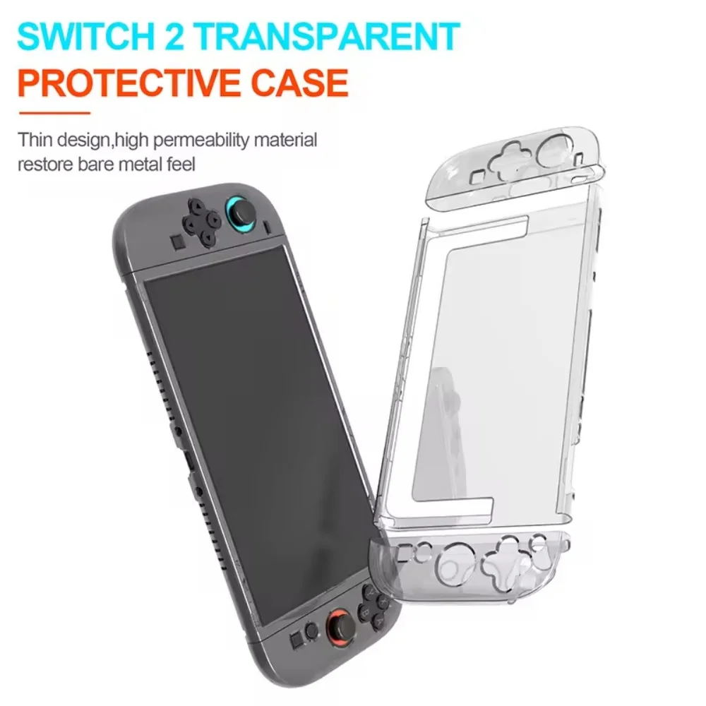 product crystal clear transparent dock able protective case for nintendo switch 2 model 2025 laudtec-4