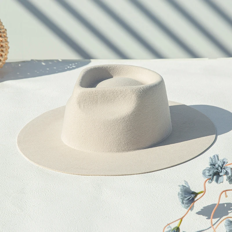 Customizable 100% Australian Wool Felt Fedora Hat, Fitted Hats