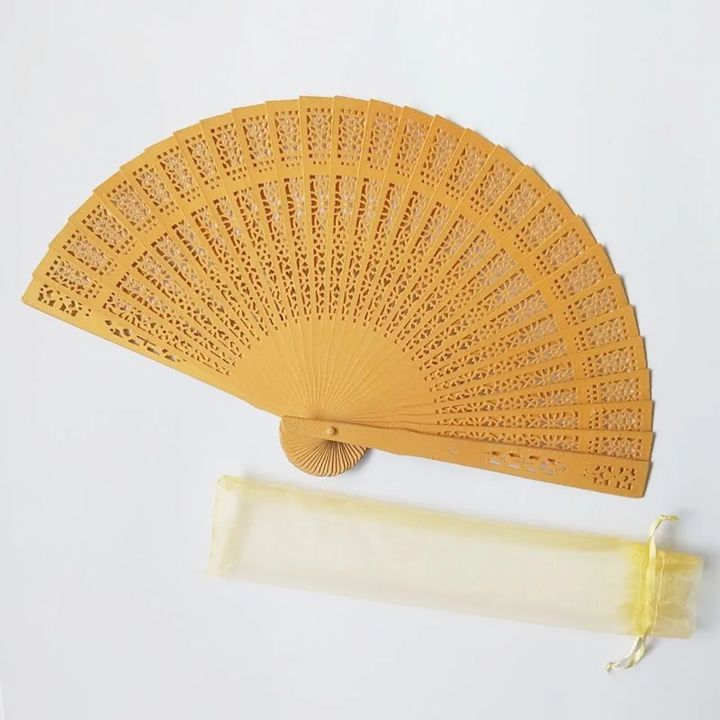 Customized Engraved Wood Folding Hand Fan Wedding  Gift Baby Party Decor Gifts For Guest