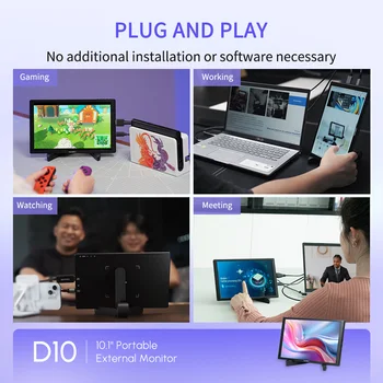 FEELWORLD D10 Portable USB-C Touch Monitor with Logo Customization, 10.1inch FHD Display, IPS Panel, Factory Direct detail image