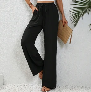 GX3243 Fashion 2023 Straight Cargo Trouser Casual Street Wear High Waist Elastic Waist Women Pants