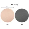 Pink and gray round placemats