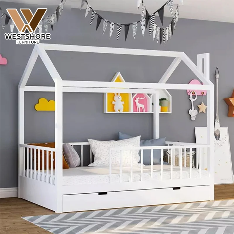 Modern Preschool Solid Wood Bed Montessori Daycare Single Crib Nursery ...