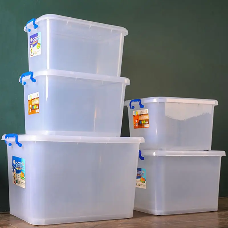 Оптовая продажа бытовая прозрачная пластиковая коробка для хранения с