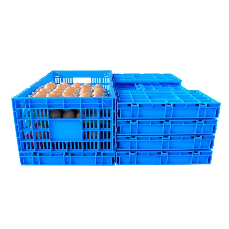 Hot Sale Plastic Crate for Egg Trays Collapsible Plastic Storage Crates Mesh Ventilate Folding Plastic Crates