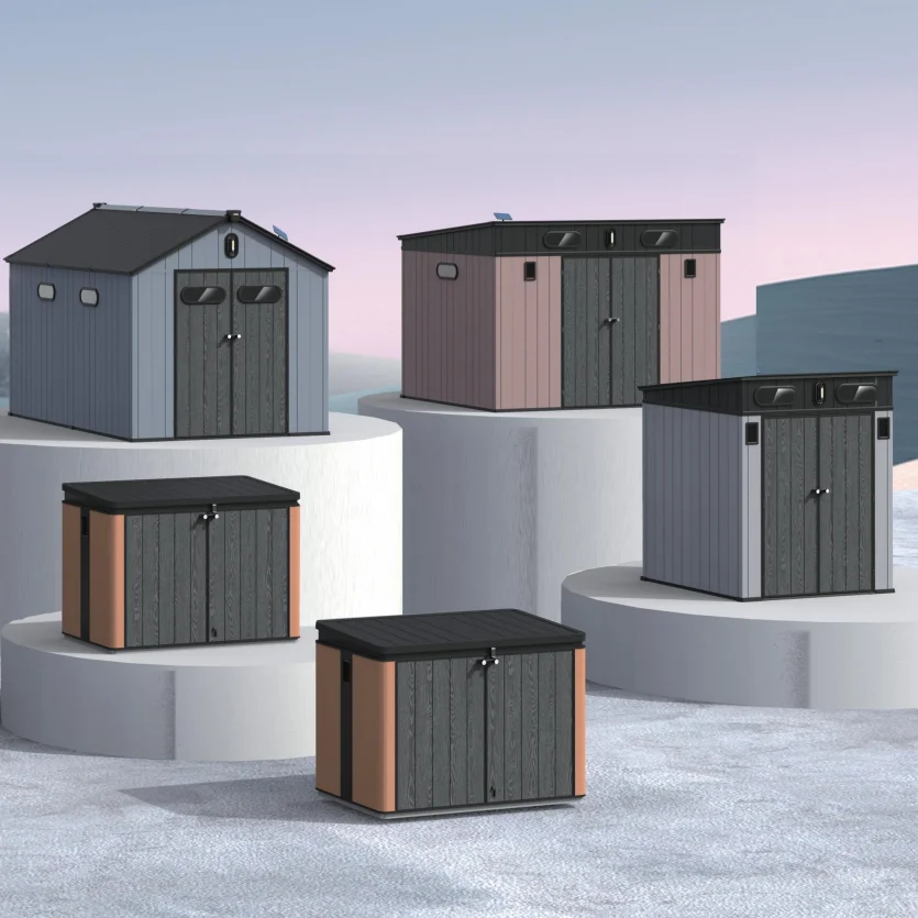 New Series Outdoor Storage Buildings and Sheds Cabinet Waterproof Bike Storage Sheds