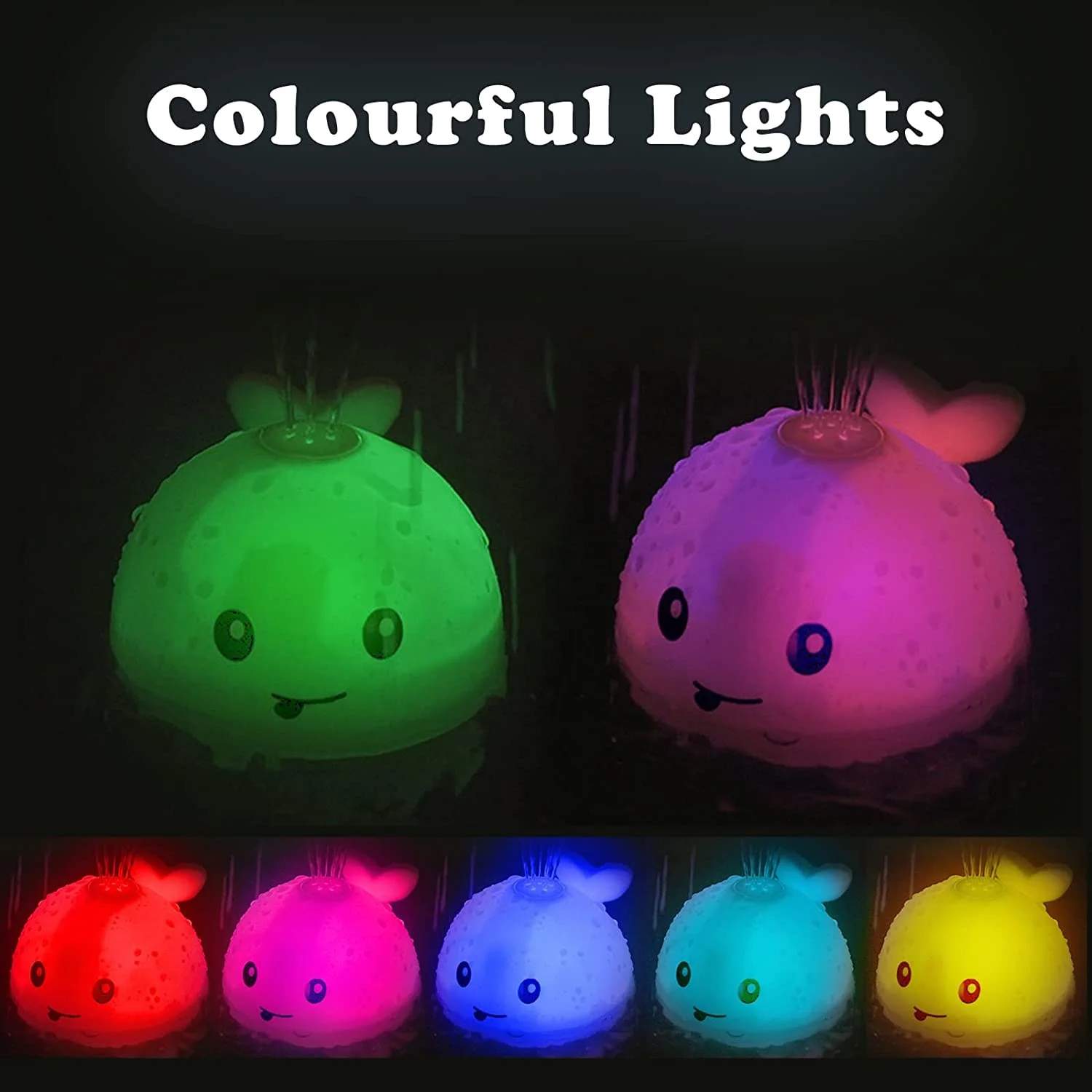 Whale Spray Bath Toys Baby Light up Bath Tub Toys Whale Water Spray Toy for Kids