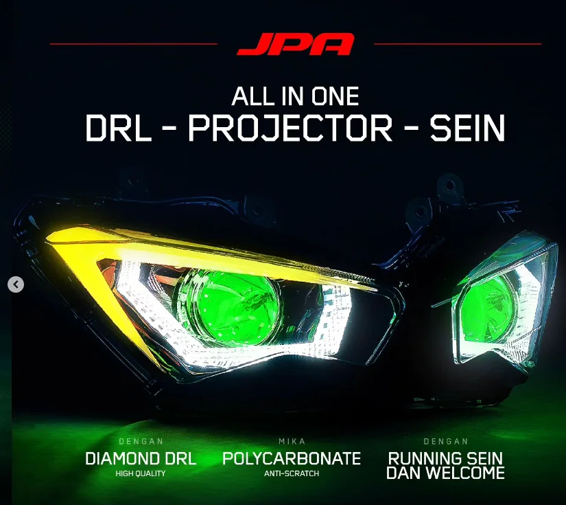 JPA Ninja LED Projector Headlight Assembly for Kawasaki ZX25R ZX6R