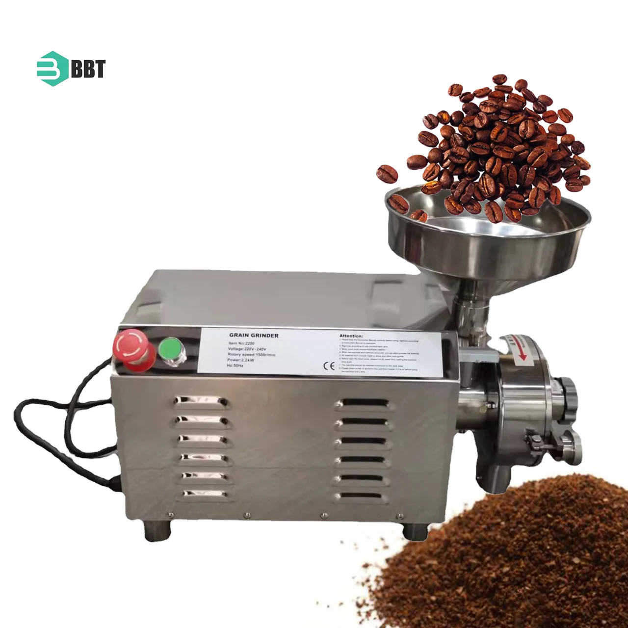 Grinder 1500W ステンレス製 グラインダー 業務用ステンレス製コーヒー豆ミル コーヒー豆グラインダー 工業用