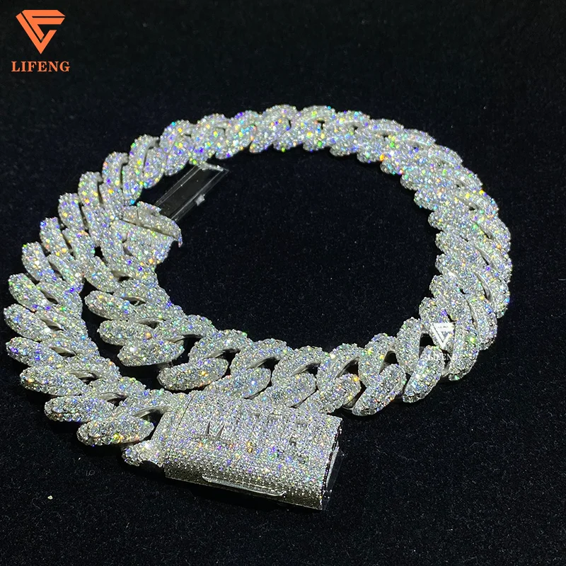 Customizable 14K Two Tone Bubble Chain Necklace with Moissanite