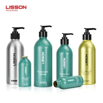 Custom Color Aluminum Pump Bottle Shampoo Body Shower Gel Lotion Metal Pump Bottles Packaging 200ml 300ml 500ml