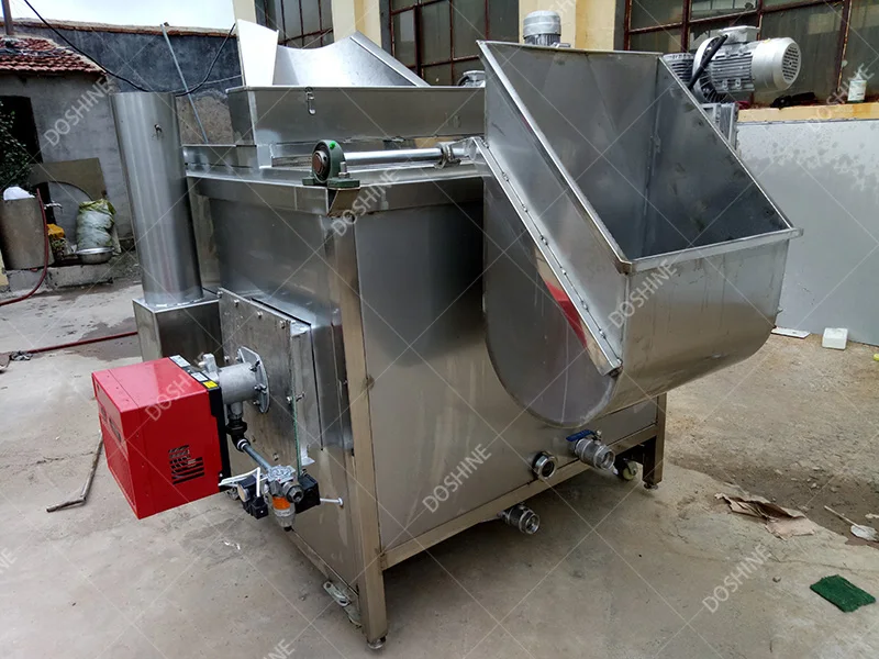 Continuous Spring Roll Deep Fryer Automatic Flip Stirring Fryer Electrical Heating French Fries Banana Chips Frying Machine