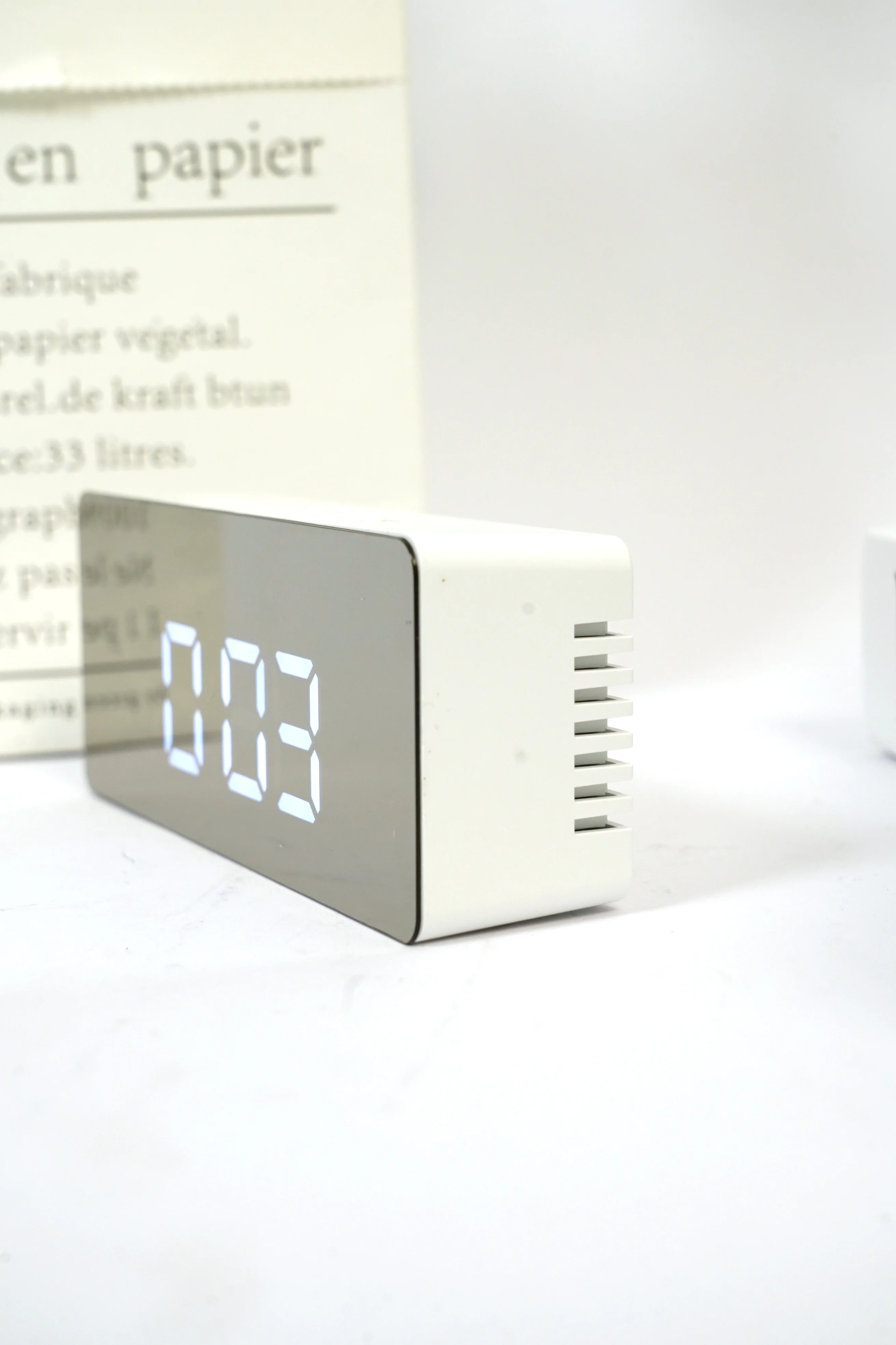 Digital Clock Lamp Digital Clock Modern Mirror Alarm Clock LED White Light Table Lamp Multi-function Snooze Display White Time